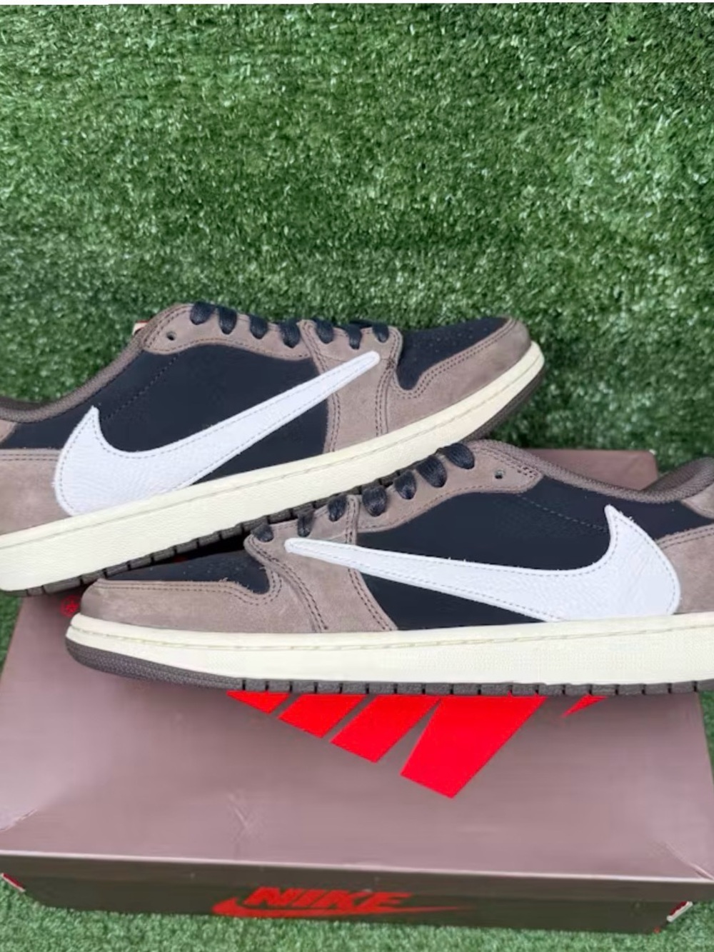 Travis Scott Nike Black and Brown Low-OG Mocha Sneakers